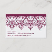 VISITEKAARTJE classy Damask Maroon Mulberry White (Achterkant)