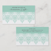 VISITEKAARTJE classy damask mint groen grijs (Voorkant / Achterkant)