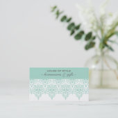 VISITEKAARTJE classy damask mint groen grijs (Staand voorkant)