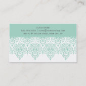 VISITEKAARTJE classy damask mint groen grijs (Achterkant)