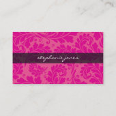 VISITEKAARTJE classy flourish fuschia roze zwart (Achterkant)