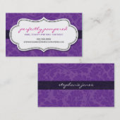 VISITEKAARTJE classy flourish violet paarse zwart (Voorkant / Achterkant)