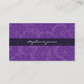 VISITEKAARTJE classy flourish violet paarse zwart (Achterkant)