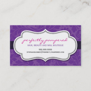VISITEKAARTJE classy flourish violet paarse zwart