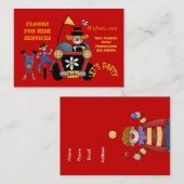 Visitekaartje Clown voor Hire Party Kinder (Voorkant / Achterkant)