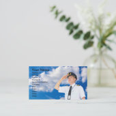 Visitekaartje "commerciële piloot" (Staand voorkant)