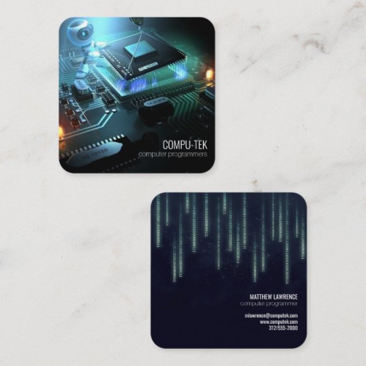 visitekaartje computerprogrammeur (Voorkant / Achterkant)
