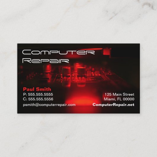 Visitekaartje Computerreparatie (Voorkant)