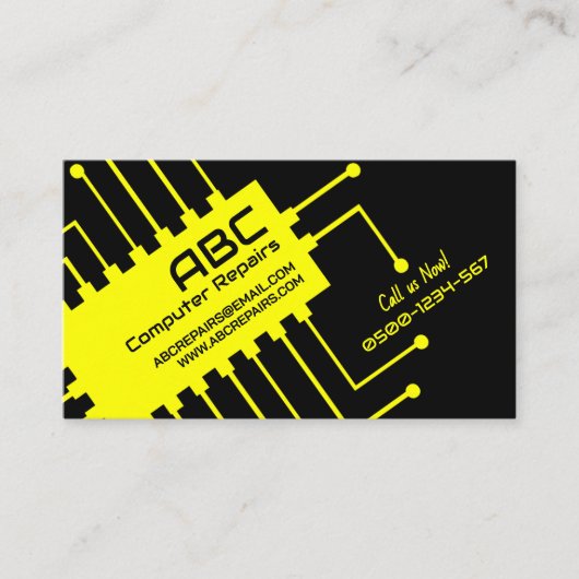 Visitekaartje Computerreparatie / Elektrotechnicus (Voorkant)
