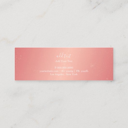 visitekaartje - Confetti Makeup Roze (Achterkant)