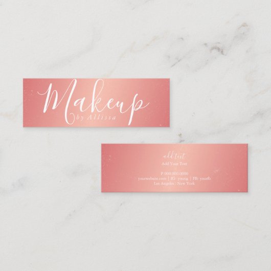 visitekaartje - Confetti Makeup Roze (Voorkant / Achterkant)