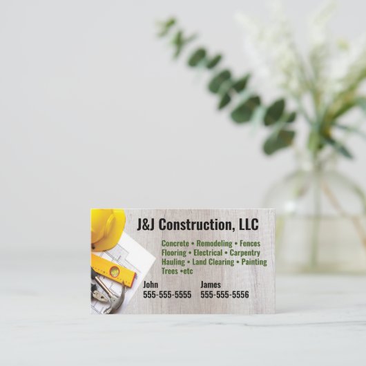 Visitekaartje contractant (Staand voorkant)