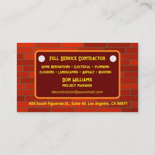 Visitekaartje contractant (Achterkant)