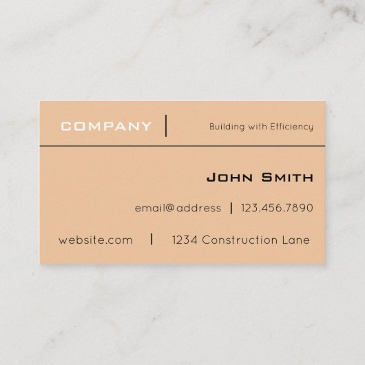 Visitekaartje contractant (Achterkant)