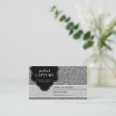 VISITEKAARTJE Cool Bold Captured Silver Glitter (Staand voorkant)