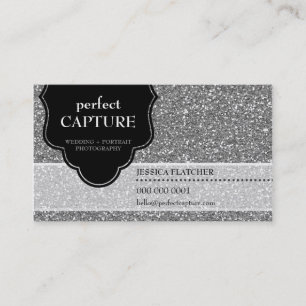 VISITEKAARTJE Cool Bold Captured Silver Glitter