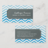 VISITEKAARTJE Cool Chevron Stripe Blue waterverf Contactkaartje (Voorkant / Achterkant)