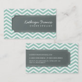 VISITEKAARTJE Cool Chevron Stripe bord Groen Grijs (Voorkant / Achterkant)
