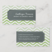 VISITEKAARTJE Cool Chevron Stripe Groene waterverf Contactkaartje (Voorkant / Achterkant)