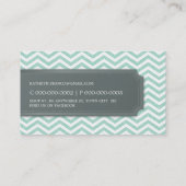 VISITEKAARTJE Cool Chevron Stripe Mint Groen Grijs (Achterkant)