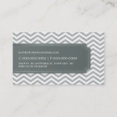 VISITEKAARTJE Cool Chevron Stripe Silver Grey (Achterkant)