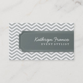 VISITEKAARTJE Cool Chevron Stripe Silver Grey