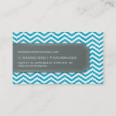 VISITEKAARTJE Cool Chevron Stripe Turquoise Grey (Achterkant)