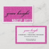 VISITEKAARTJE Cool Grunge Glitter Hot Pink (Voorkant / Achterkant)