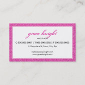 VISITEKAARTJE Cool Grunge Glitter Hot Pink (Achterkant)