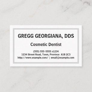 Visitekaartje Cosmetische Dentist