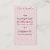 Visitekaartje cosmetische diensten (Achterkant)