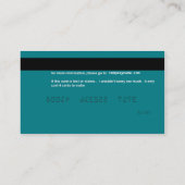 Visitekaartje creditcard (Achterkant)