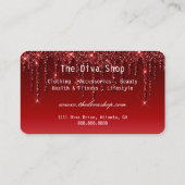 Visitekaartje | Creditcard Glitter Burgundy Red (Achterkant)