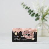 Visitekaartje creditcardopmaakmodel Roze schijven (Staand voorkant)