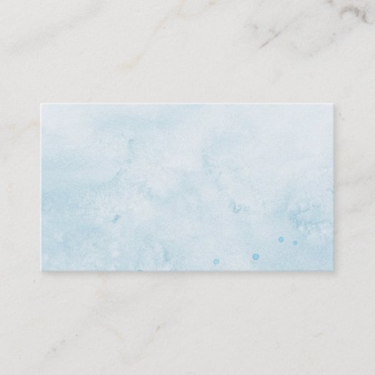 Visitekaartje/Creëer uw eigen blauwe Waterverf Visitekaartje (Voorkant)
