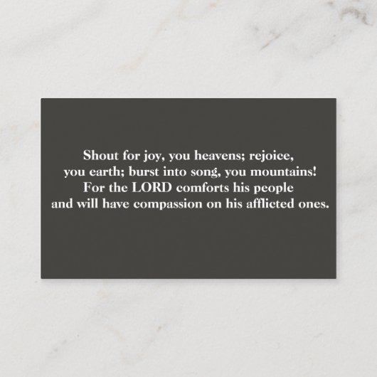 Visitekaartje Cross en lucht (Achterkant)