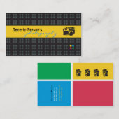 visitekaartje Cuctom Black + gele fotografie (Voorkant / Achterkant)