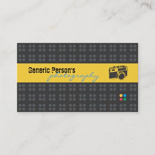 visitekaartje Cuctom Black + gele fotografie (Voorkant)