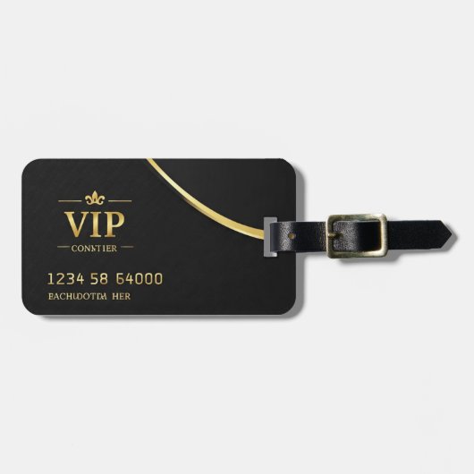 Visitekaartje Custom Black VIP Bagagelabel (Voorkant horizontaal)