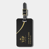 Visitekaartje Custom Black VIP Bagagelabel (Voorkant verticaal)