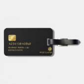 Visitekaartje Custom Black VIP Bagagelabel (Achterkant horizontaal)