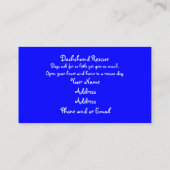 visitekaartje, Dachshund Rescue Visitekaartje (Achterkant)