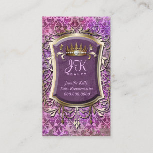 Visitekaartje Damask Lijst Gold Crown