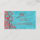  Visitekaartje Damask Suede Blue Red 2 (Achterkant)