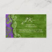  Visitekaartje Damask Suede Paars Green (Achterkant)