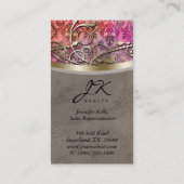  Visitekaartje Damask Suede Pink Crown (Achterkant)