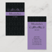 visitekaartje Damask Swirl Paars Black (Voorkant / Achterkant)