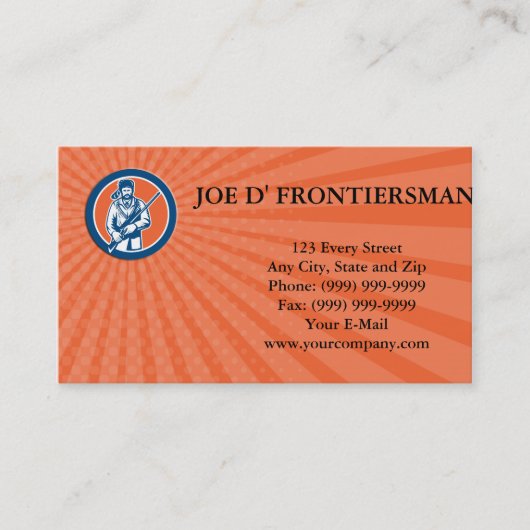 Visitekaartje Davy Crockett American Frontiersman (Voorkant)