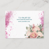 visitekaartje design make-up met roze glitter en (Achterkant)