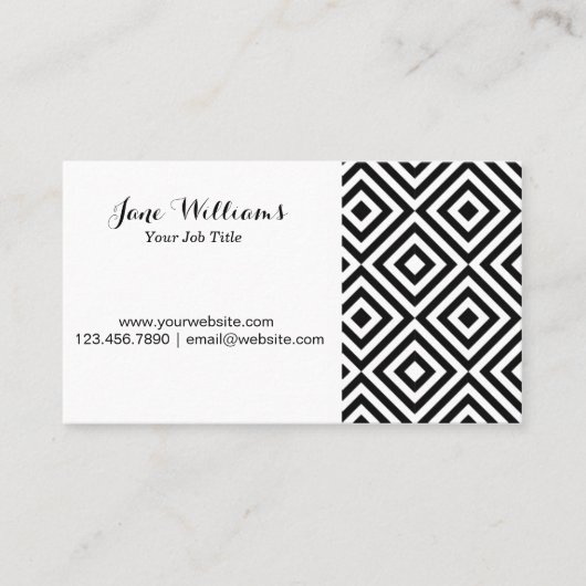 visitekaartje Diamond Back Black (Voorkant)